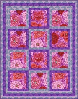 Fabric Cafe Suite Times Quilt Pattern (uses only 3YDS of fabric) Finished Size 49”x62”