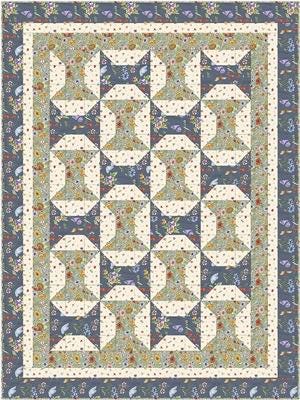 Fabric Cafe Spools Quilt Pattern (uses only 3YDS of fabric) Finished Size 44”x59”