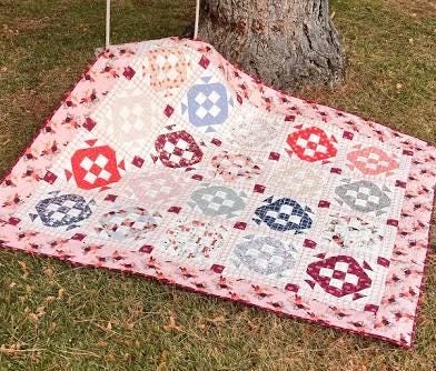 Riley Blake Sundown in the Garden Quilt Kit Featuring Rachel Erickson Sweetbriar Fabric Collection Finished Size: 61"x73"