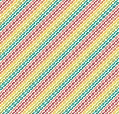 Riley Blake Heather Peterson Market Street Fabric Collection Rainbow Stripes on Cream Premium 100% Quilt Shop Quality Cotton Fabric