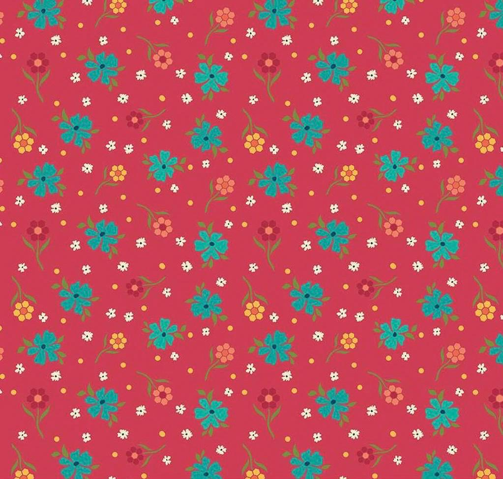 END OF BOLT 13" Riley Blake Heather Peterson Market Street Fabric Collection Flowers on Berry