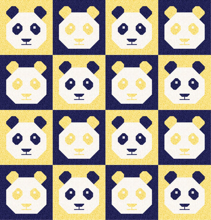 LIMITED EDITION Cotton and Joy Pandamonium Quilt Kit Featuring Lewis & Irene Bumbleberries Fabric Collection - Baby or Throw Sizes Available