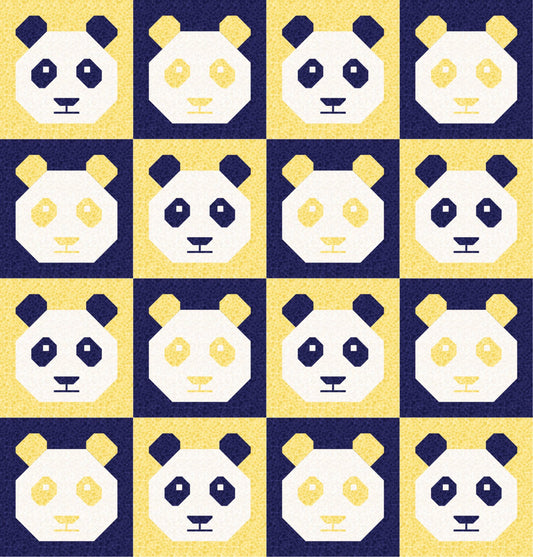 LIMITED EDITION Cotton and Joy Pandamonium Quilt Kit Featuring Lewis & Irene Bumbleberries Fabric Collection - Baby or Throw Sizes Available