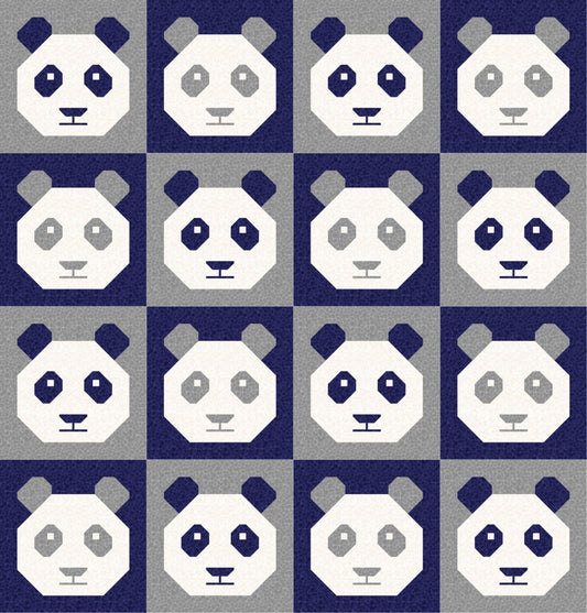 LIMITED EDITION Cotton and Joy Pandamonium Quilt Kit Featuring Lewis & Irene Bumbleberries Fabric Collection - Baby or Throw Sizes Available