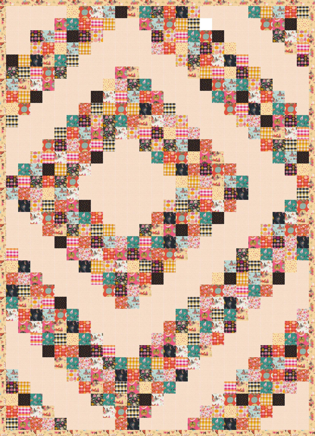 LIMITED EDITION!! Busy Hand's Quilts Grandpa's Barn Quilt Kit Featuring Poppie Cotton Kitty Loves Candy Fabric Collection 50"x70"