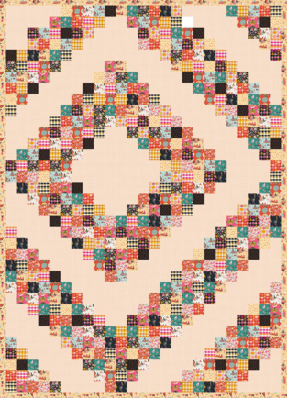 LIMITED EDITION!! Busy Hand's Quilts Grandpa's Barn Quilt Kit Featuring Poppie Cotton Kitty Loves Candy Fabric Collection 50"x70"