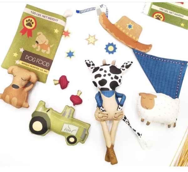 Riley Blake Bee Sew Inspired Scattered Chickens Quilt Kit Featuring Country Life Fabric Collection