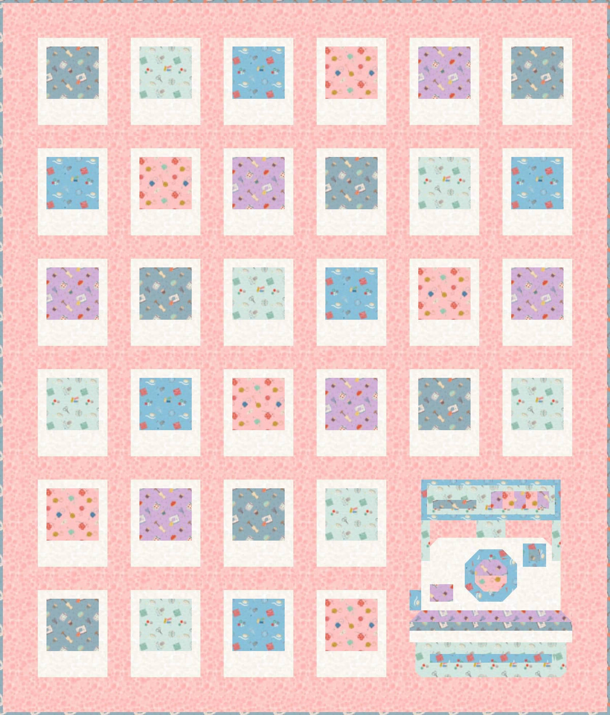 Limited Edition Pen + Paper Patterns Snap Happy Quilt Kit Featuring Lewis & Irene Small Things Crafts Fabric Collection