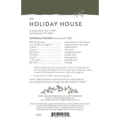 Lella Boutique Holiday House Quilt Pattern #241