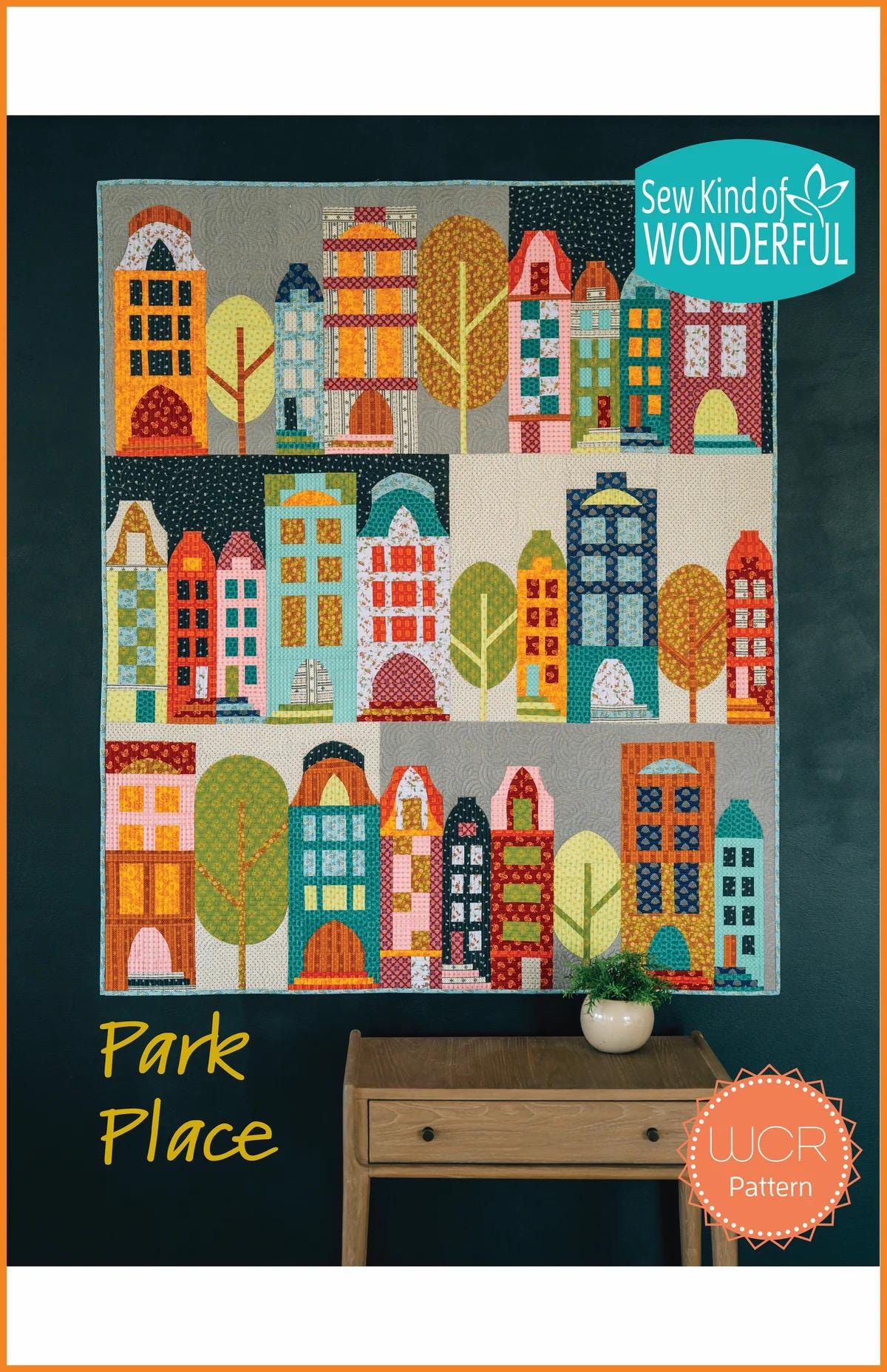 Sew Kind of Wonderful Park Place Quilt Pattern #490 Finished Size: 55"x63" (SKW Rulers Sold Separately)