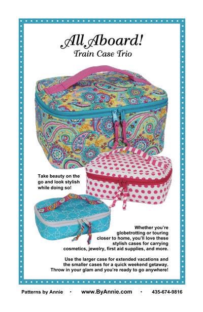 ByAnnie All Aboard Train Case Trio Pattern- 3 Size Variations Per Pattern PBA244 (14 Colors of 18"x54" Mesh Packs Sold Separately)