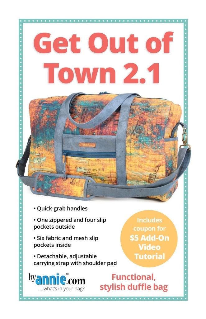 ByAnnie Get Out of Town 2.1 Bag Pattern PBA227.2.1 (14 Colors of 18"x54" Mesh Packs Sold Separately)
