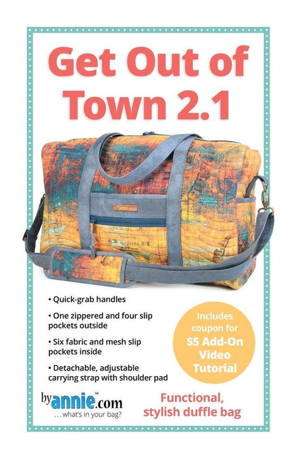 ByAnnie Get Out of Town 2.1 Bag Pattern PBA227.2.1 (14 Colors of 18"x54" Mesh Packs Sold Separately)