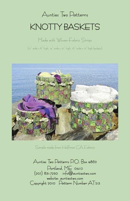 Aunties Two Knotty Baskets Pattern - 3 Size Variations Per Pattern AT213