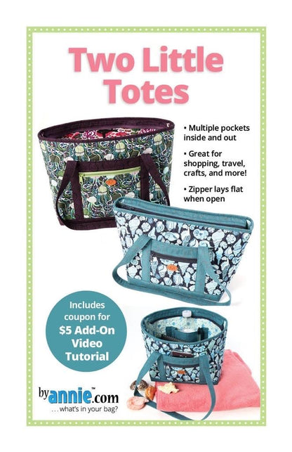ByAnnie Two Little Totes Pattern - 2 Size Variations Per Pattern PBA314 (14 Colors of 18"x54" Mesh Packs Sold Separately)