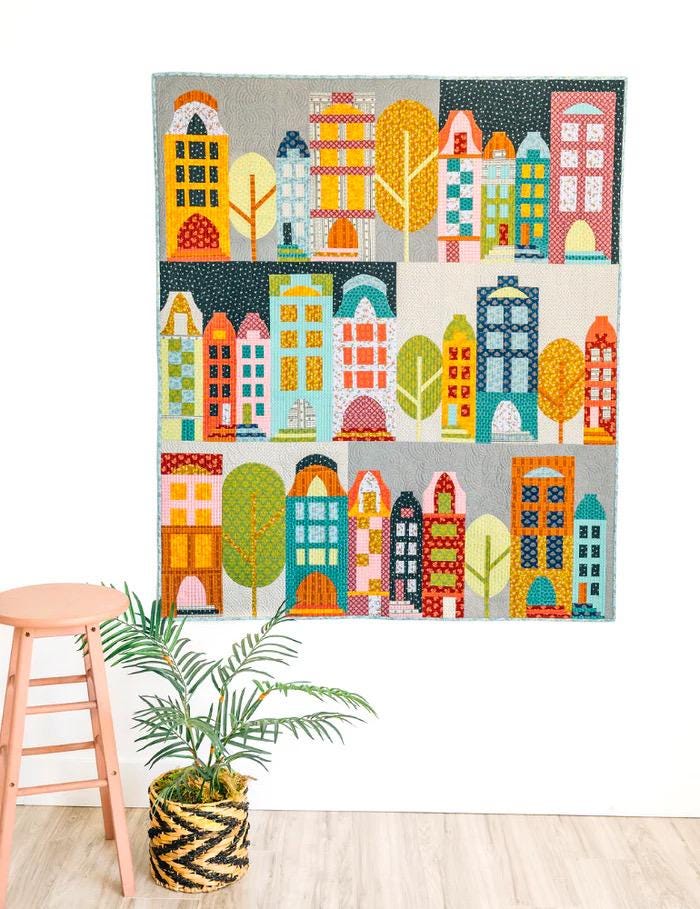 Sew Kind of Wonderful Park Place Quilt Pattern #490 Finished Size: 55"x63" (SKW Rulers Sold Separately)