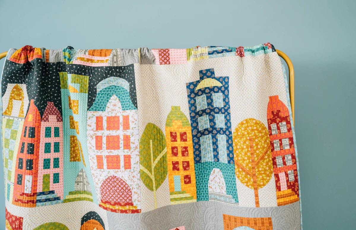Sew Kind of Wonderful Park Place Quilt Pattern #490 Finished Size: 55"x63" (SKW Rulers Sold Separately)