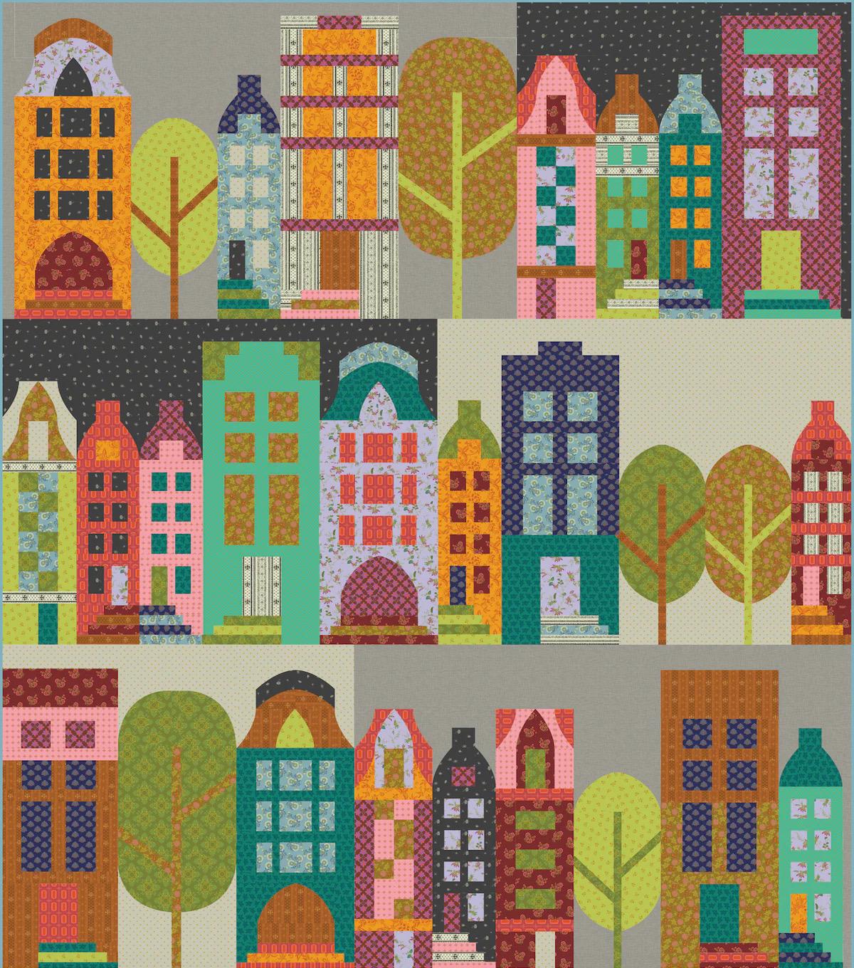Sew Kind of Wonderful Park Place Quilt Pattern #490 Finished Size: 55"x63" (SKW Rulers Sold Separately)