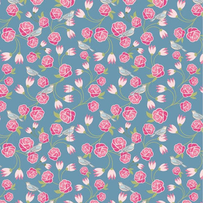 NEW ARRIVAL!! Poppie Cotton Blue Swan Song Quilt Kit Featuring Poppie Cotton Stolen Moments Fabric Collection Finished Size: 58"x58"