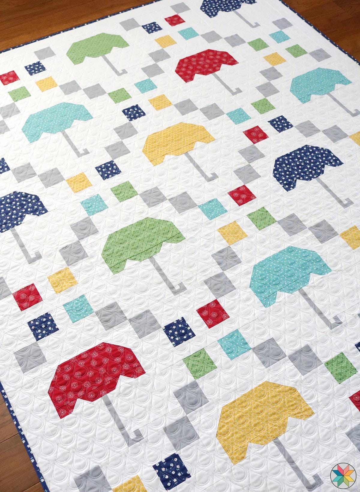 A Bright Corner Scattered Showers Quilt Pattern - 5 Size Variations Per Pattern ABC355