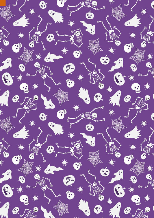 Glow-In-The-Dark Lewis & Irene Witchy Woods Fabric Collection Spooky Friends on Purple Authentic Premium 100% Cotton Fabrics