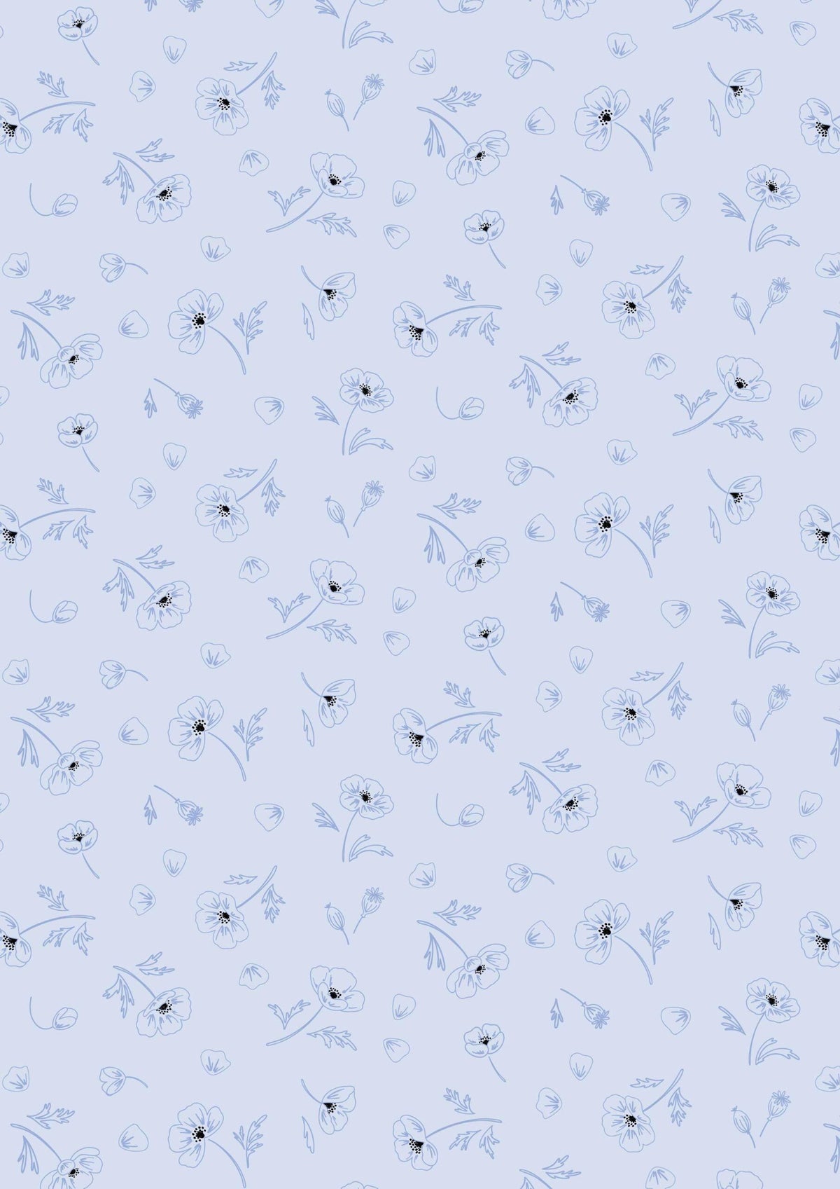 Lewis & Irene Forever Blooms Fabric Collection Ephemeral Beauty on Pale Blue Premium 100% Cotton Quilt Shop Quality Fabrics