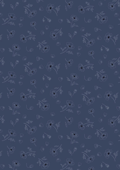 Lewis & Irene Forever Blooms Fabric Collection Ephemeral Beauty on Prussian Blue Premium 100% Cotton Quilt Shop Quality Fabrics