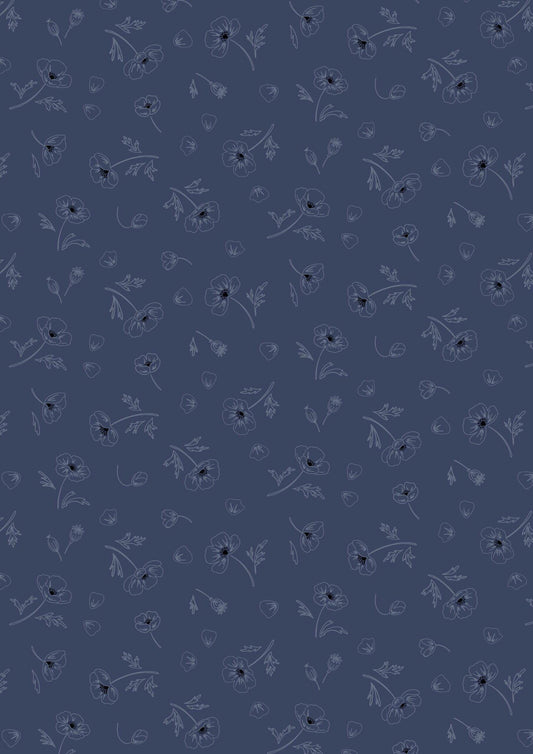 Lewis & Irene Forever Blooms Fabric Collection Ephemeral Beauty on Prussian Blue Premium 100% Cotton Quilt Shop Quality Fabrics