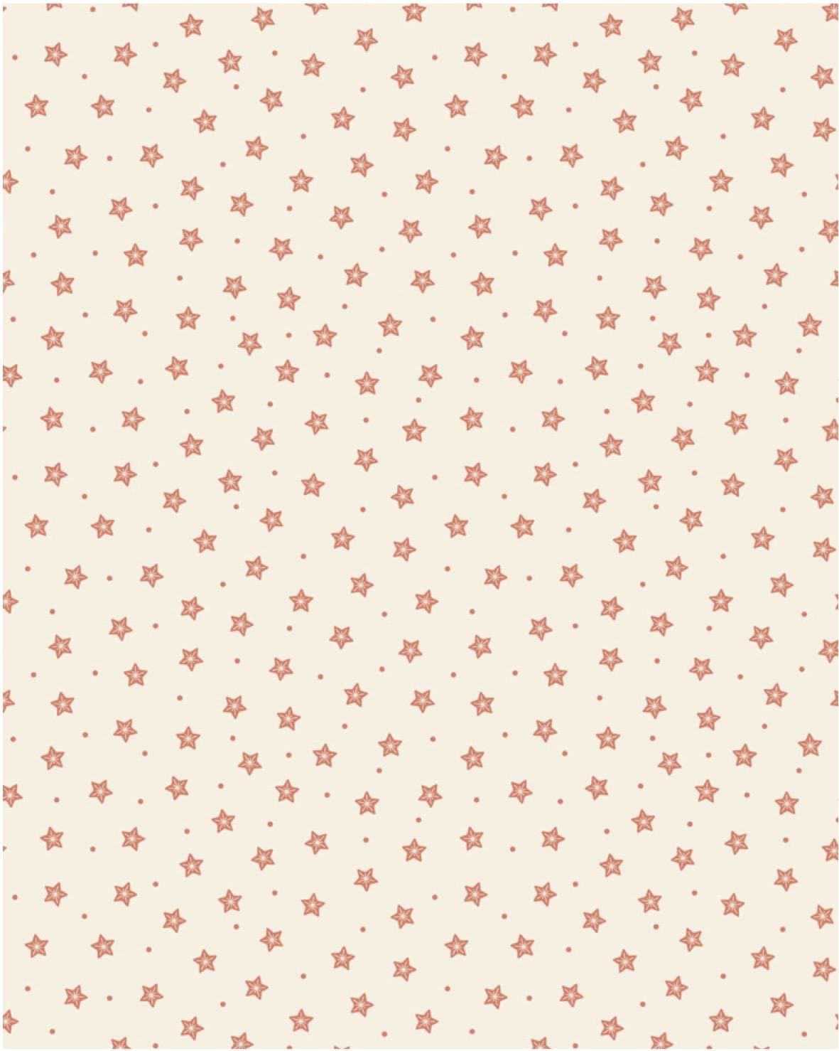 LAST BOLT! Lewis & Irene Gingerbread Season Fabric Collection Stars on Cream Authentic Premium 100% Cotton Quilt Shop Quality Fabrics