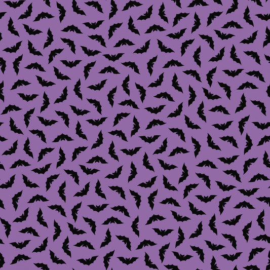 Maywood Studio Kimberbell Hometown Halloween Fabric Collection Bats on Purple Premium 100% Cotton Quilt Shop Quality Fabrics