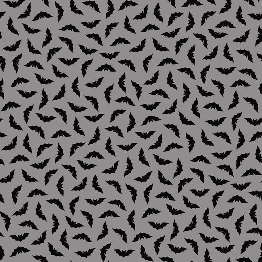 Maywood Studio Kimberbell Hometown Halloween Fabric Collection Bats on Gray Premium 100% Cotton Quilt Shop Quality Fabrics