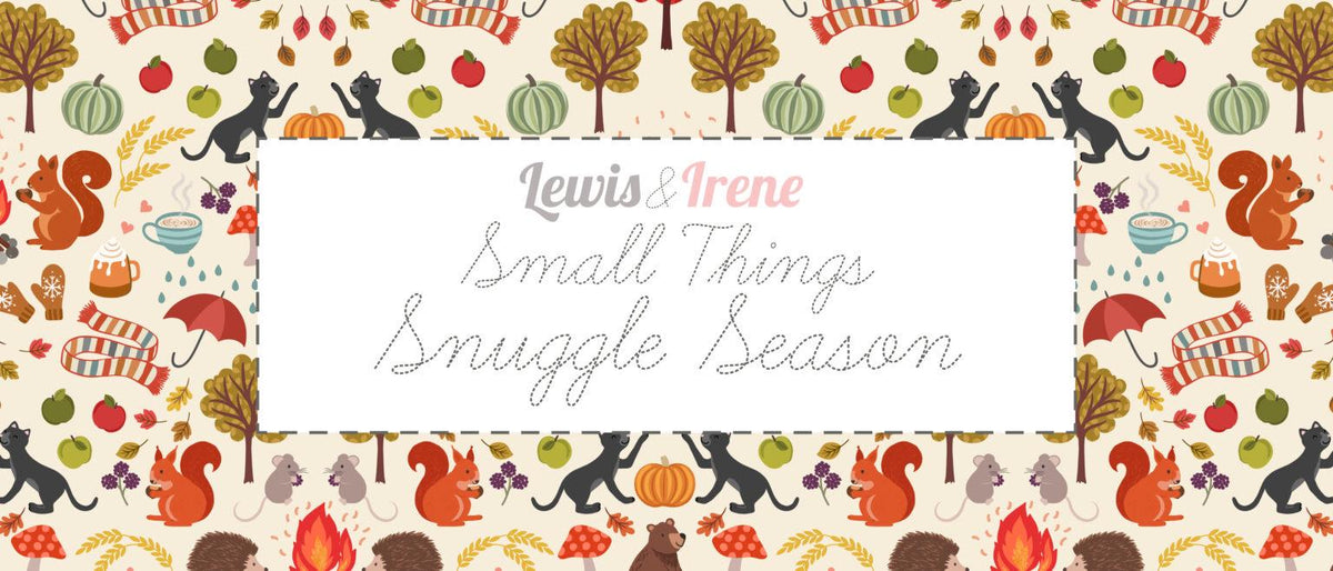 Lewis & Irene Small Things Snuggle Season Fabric Collection Campfire Mallows on Chocolate Authentic Premium 100% Cotton Fabrics