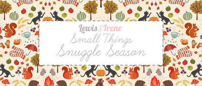 Lewis & Irene Small Things Snuggle Season Fabric Collection Campfire Mallows on Chocolate Authentic Premium 100% Cotton Fabrics