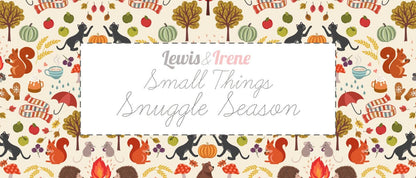 Lewis & Irene Small Things Snuggle Season Fabric Collection Warming Mugs on Dark Blue Authentic Premium 100% Cotton Fabrics