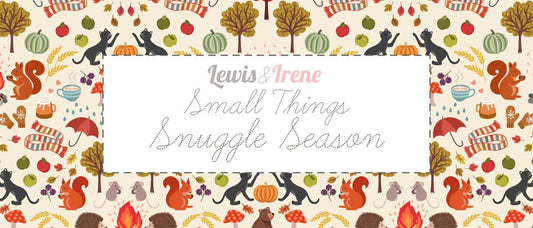 Lewis & Irene Small Things Snuggle Season Fabric Collection Warming Mugs on Dark Blue Authentic Premium 100% Cotton Fabrics