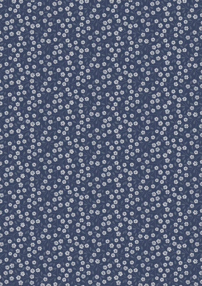 Lewis & Irene Forever Blooms Fabric Collection Interlaced Blossoms on Prussian Blue Premium 100% Cotton Quilt Shop Quality Fabrics