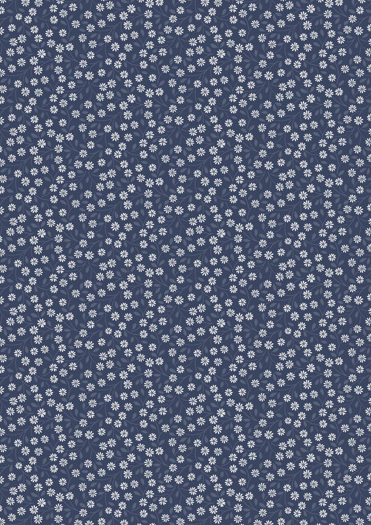 Lewis & Irene Forever Blooms Fabric Collection Interlaced Blossoms on Prussian Blue Premium 100% Cotton Quilt Shop Quality Fabrics