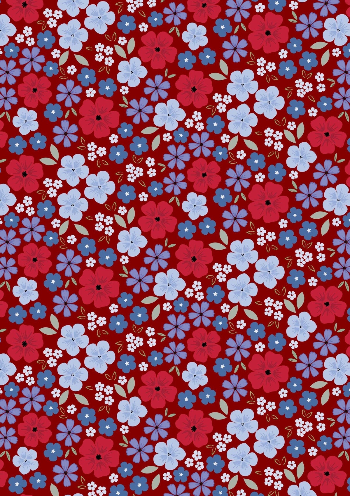 Lewis & Irene Forever Blooms Fabric Collection Floral Palette on Claret Premium 100% Cotton Quilt Shop Quality Fabrics