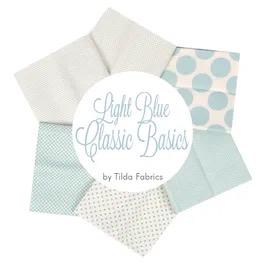Tilda Basics Classics Light Blue Fabric Collection 6pc Fat Quarter Bundle Authentic Premium 100% Cotton Fabrics