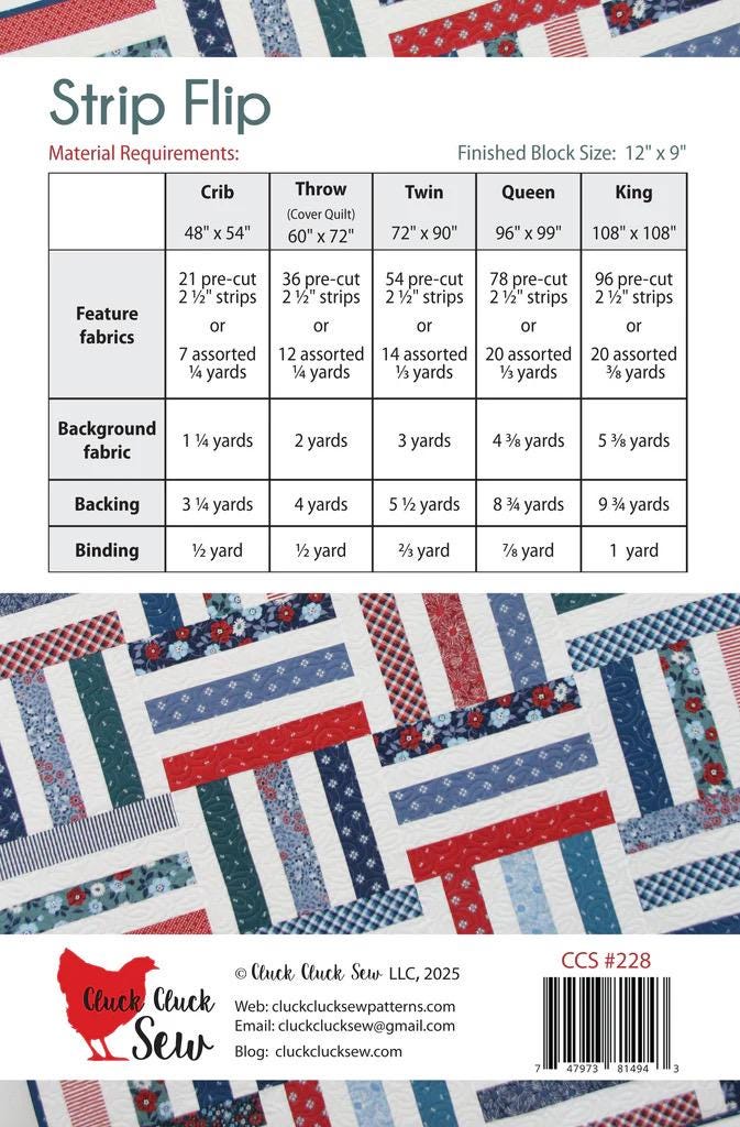 Cluck Cluck Sew Quilts Limelight Quilt Pattern - 5 Size Variations Per Pattern CCS#226