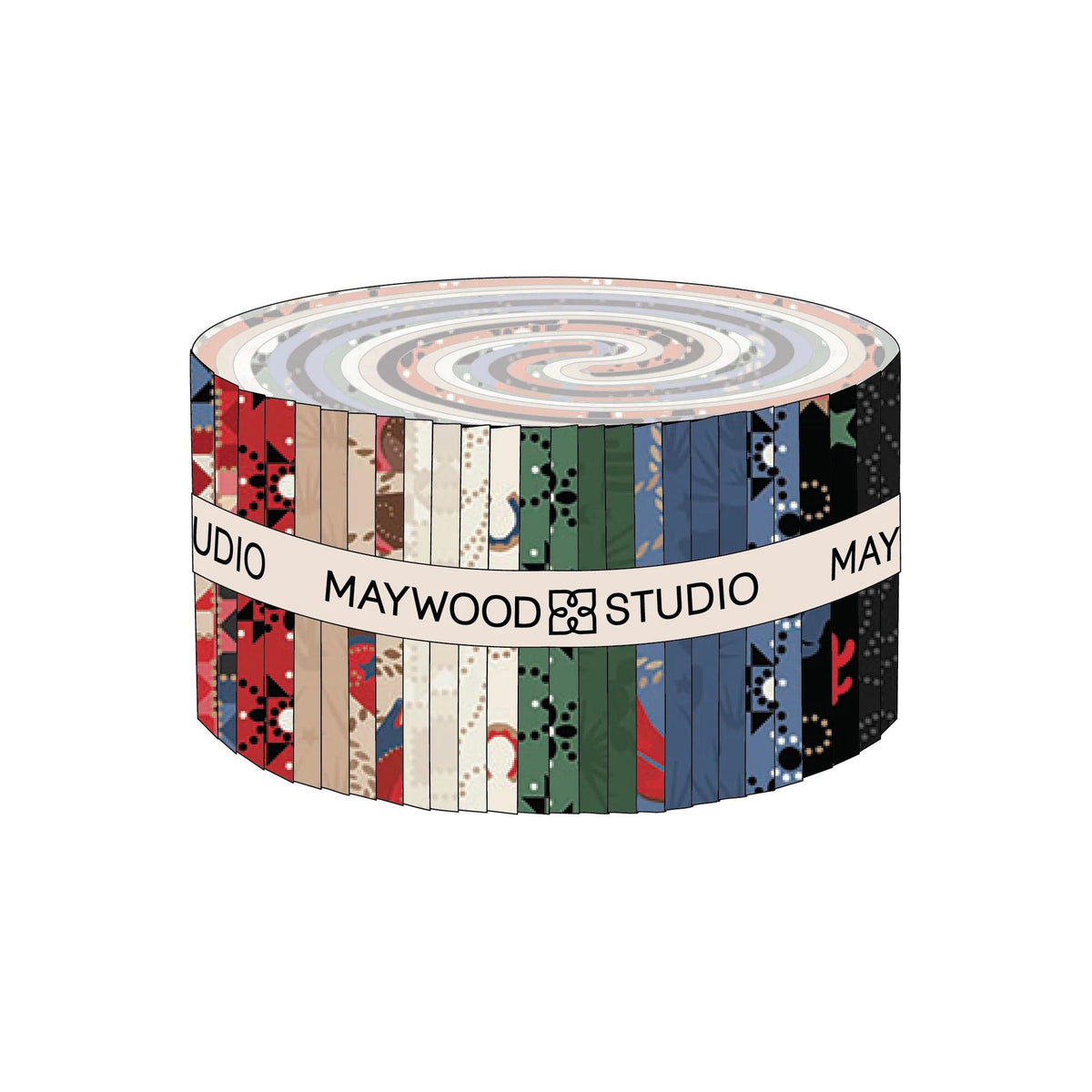 Maywood Studio Quiltin' Cowgirls Fabric Collection 40pc (2.5" Strips) Jellyroll Authentic Premium 100% Cotton Fabrics