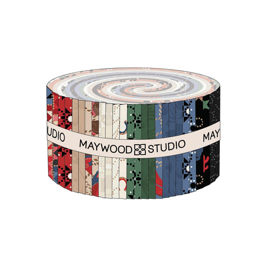 Maywood Studio Quiltin' Cowgirls Fabric Collection 40pc (2.5" Strips) Jellyroll Authentic Premium 100% Cotton Fabrics