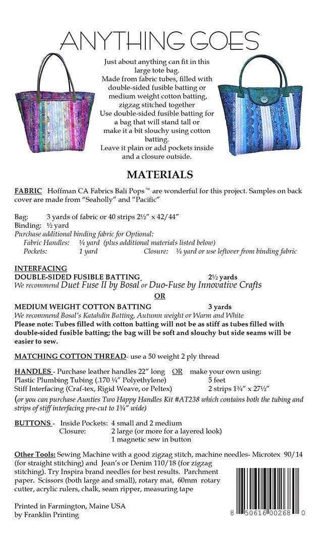 Aunties Two Anything Goes Pattern AT268 Finished Size: 15"x15"x8"