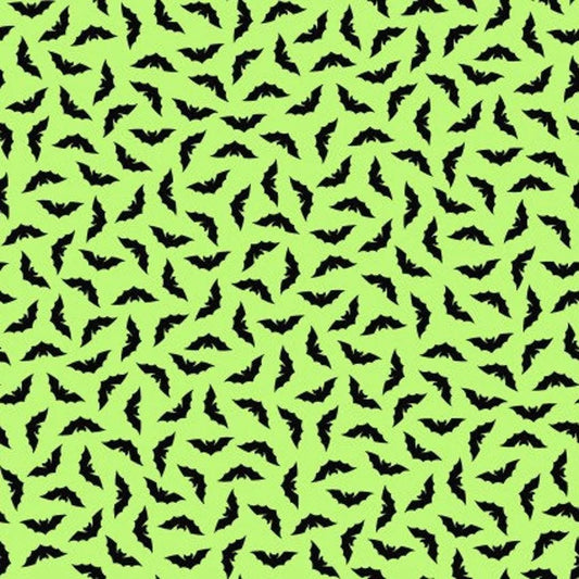 Maywood Studio Kimberbell Hometown Halloween Fabric Collection Bats on Green Premium 100% Cotton Quilt Shop Quality Fabrics