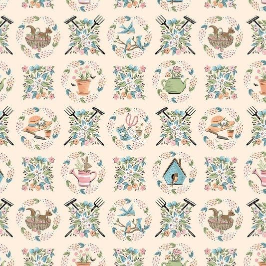 Poppie Cotton Garden Party Fabric Collection Sweet Wreaths on Yellow Authentic Premium 100% Cotton Quilt Shop Quality Fabrics
