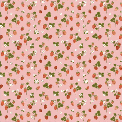 Poppie Cotton Promise Me Fabric Collection Strawberry Bouquet on Pink Authentic Premium 100% Cotton Quilt Shop Quality Fabrics