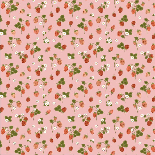 Poppie Cotton Promise Me Fabric Collection Strawberry Bouquet on Pink Authentic Premium 100% Cotton Quilt Shop Quality Fabrics