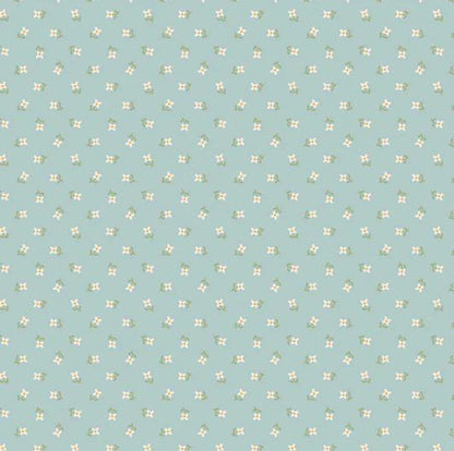 Poppie Cotton My Favorite Things Fabric Collection Vintage Apron on Blue Authentic Premium 100% Cotton Fabrics