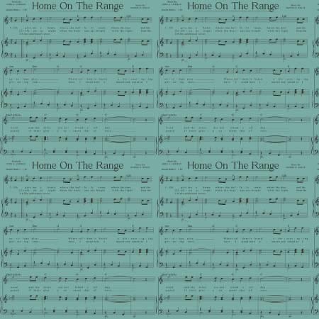 Riley Blake Cowboys By Echo Park Fabric Collection Home on Range Music on Teal Authentic Premium 100% Cotton Fabrics