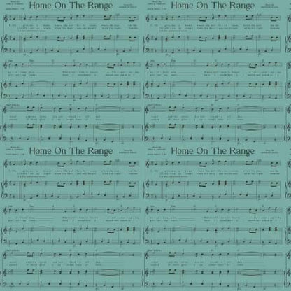 Riley Blake Cowboys By Echo Park Fabric Collection Home on Range Music on Teal Authentic Premium 100% Cotton Fabrics